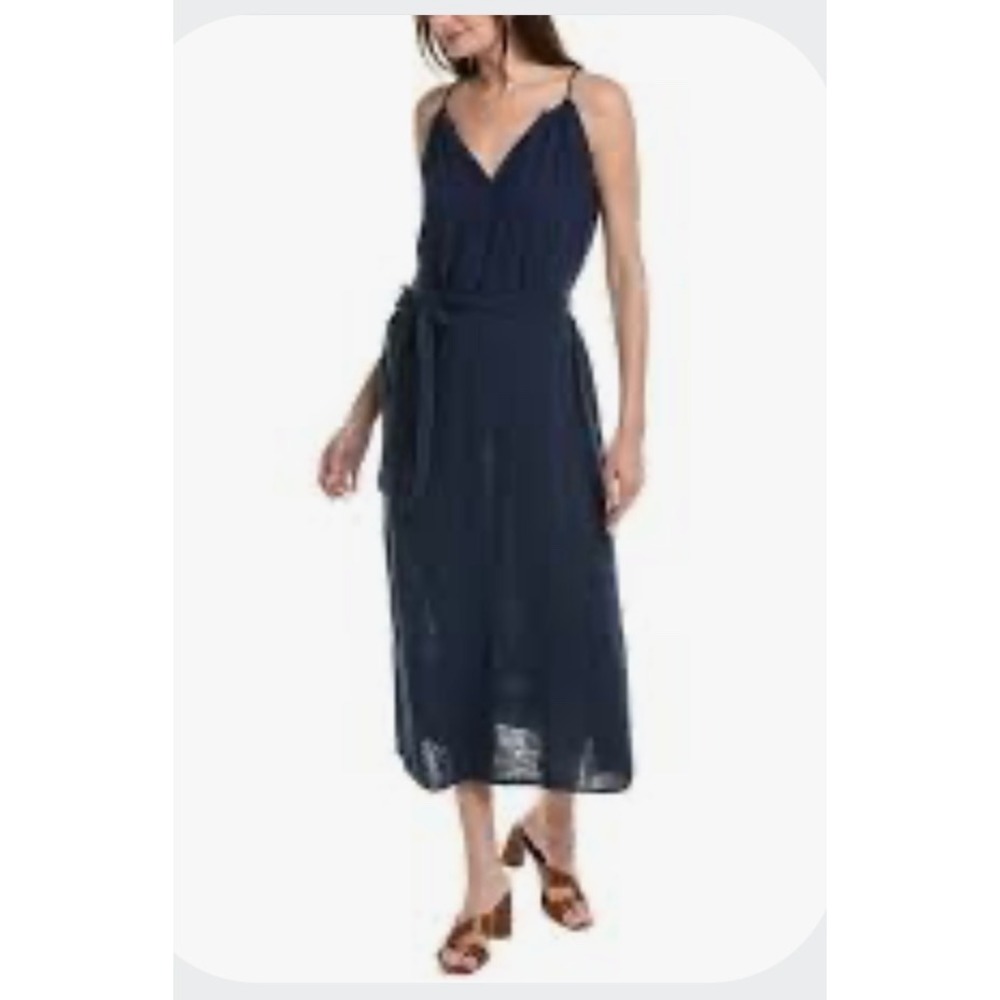 Velvet by Graham & Spencer womens Carrill Maxi Dress 100 Cotton Gauze Navy Blue